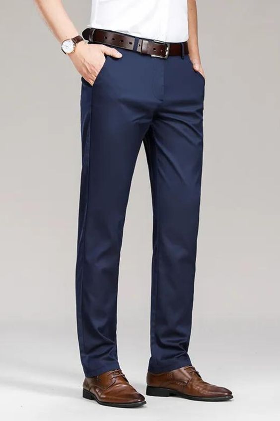 Navy Regular Fit Pants
